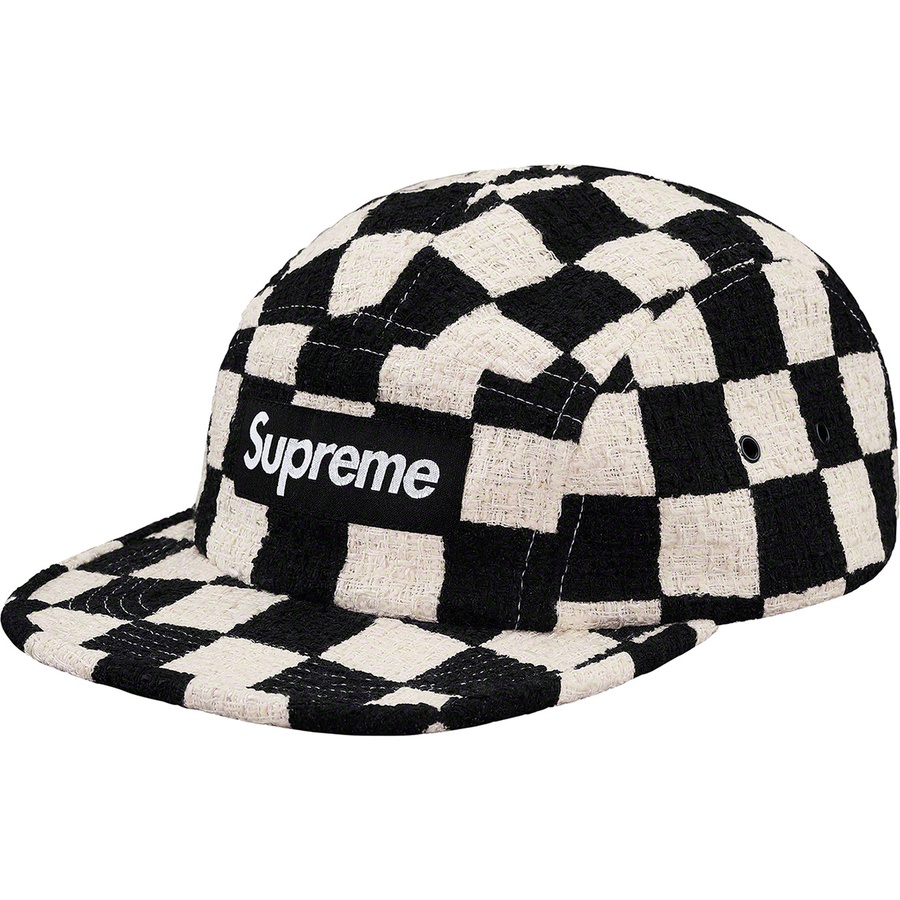 Details on Checkerboard Bouclé Camp Cap Black from spring summer 2019 (Price is $54)