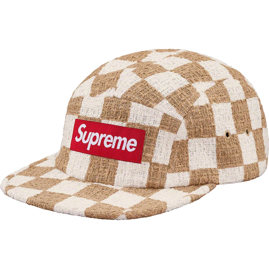Details on Checkerboard Bouclé Camp Cap Tan from spring summer
                                                    2019 (Price is $54)