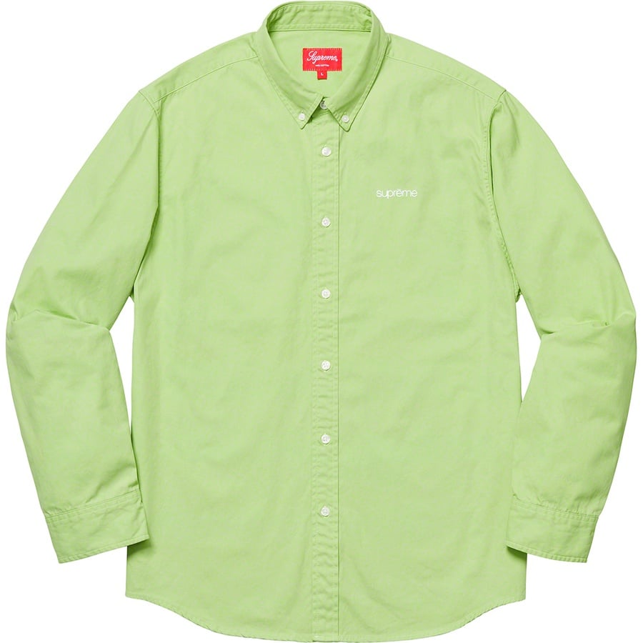 Details on Washed Twill Shirt Pale Green from spring summer
                                                    2019 (Price is $128)