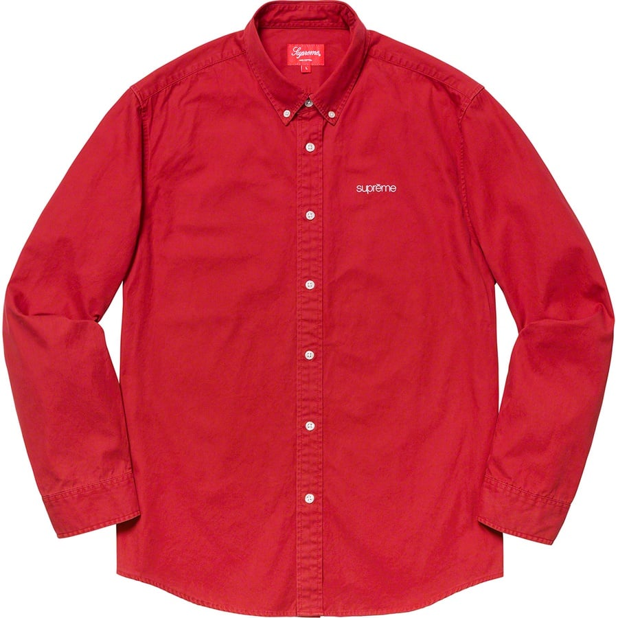 Details on Washed Twill Shirt Red from spring summer 2019 (Price is $128)