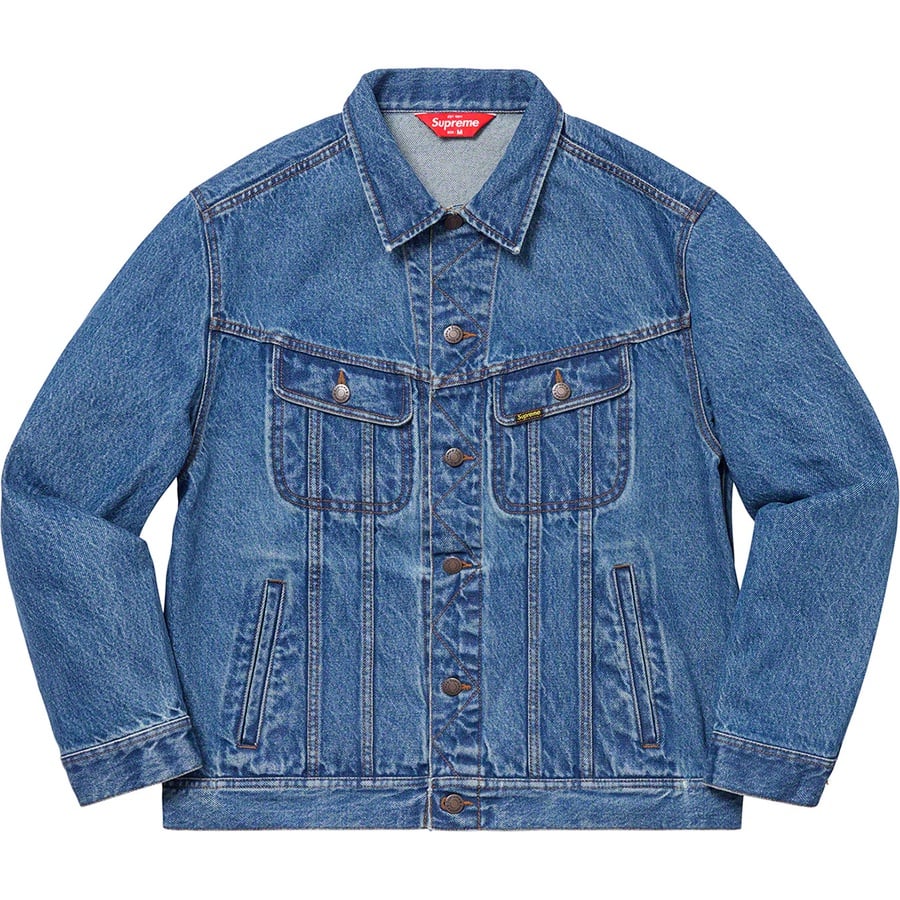 Details on New York Painted Trucker Jacket Blue from spring summer 2019 (Price is $238)