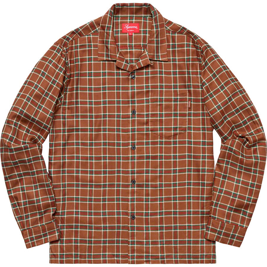 Details on Plaid Rayon Shirt Brown from spring summer 2019 (Price is $138)