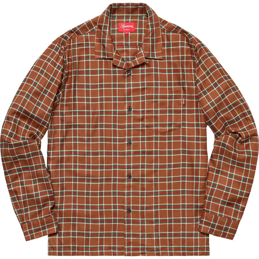 Details on Plaid Rayon Shirt Brown from spring summer
                                                    2019 (Price is $138)