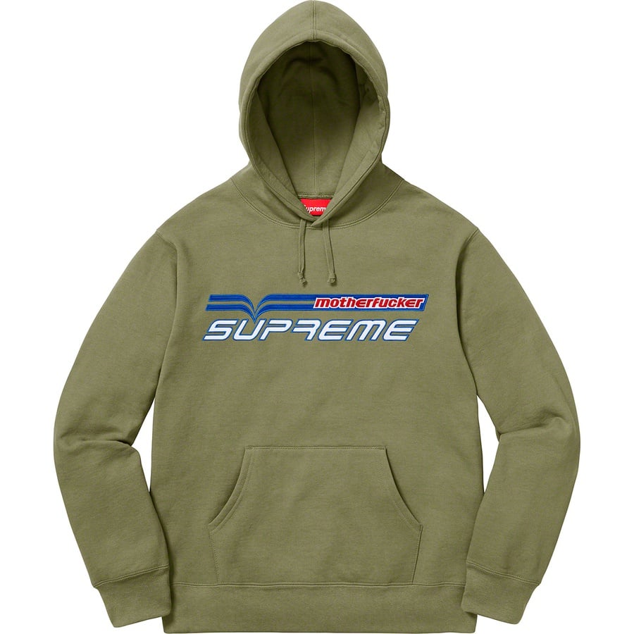 Details on Motherfucker Hooded Sweatshirt Light Olive from spring summer
                                                    2019 (Price is $158)