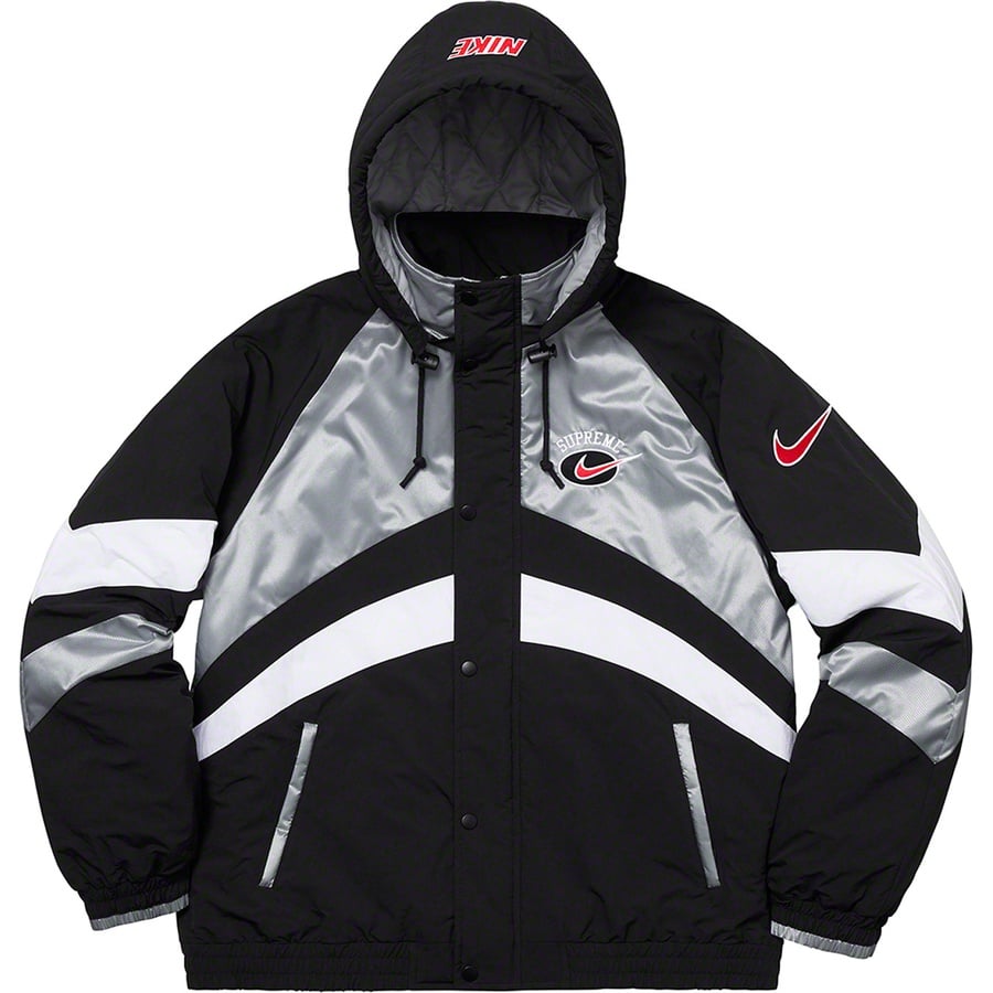 Details on Supreme Nike Hooded Sport Jacket Silver from spring summer
                                                    2019 (Price is $248)