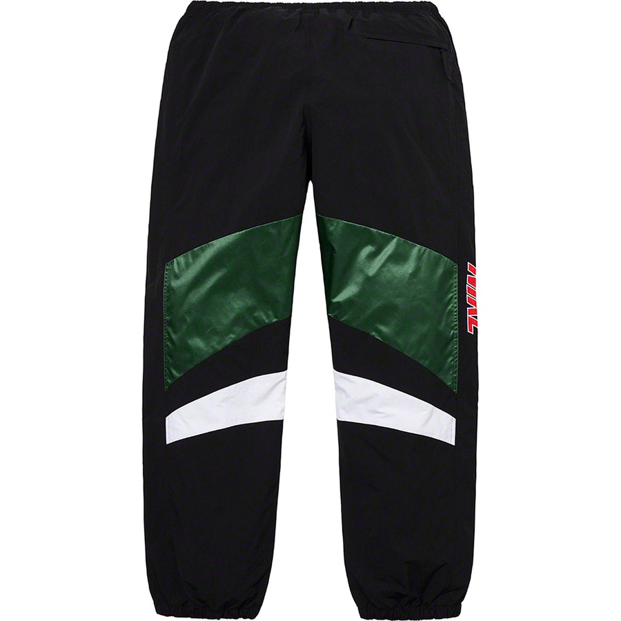 Details on Supreme Nike Warm Up Pant Green from spring summer
                                                    2019 (Price is $138)