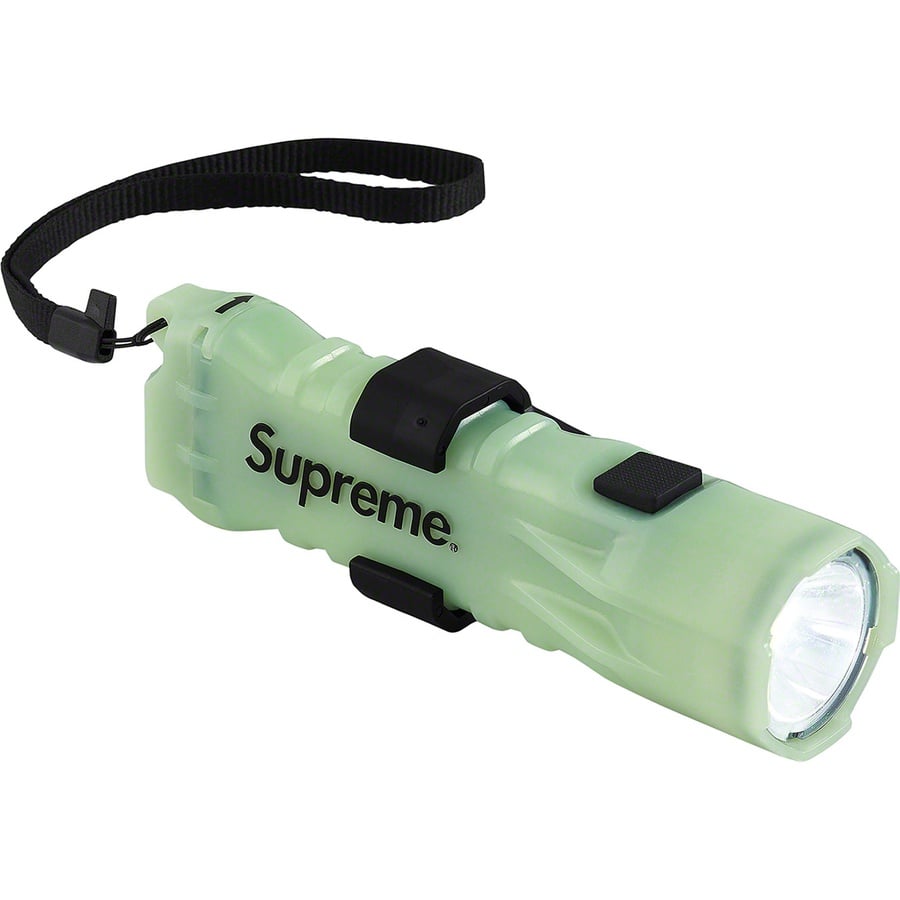 Details on Supreme Pelican™ 3310PL Flashlight Glow-In-The-Dark from spring summer 2019 (Price is $48)