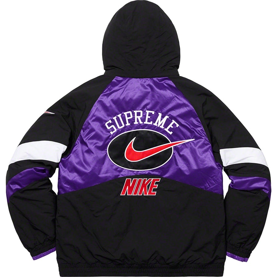 Details on Supreme Nike Hooded Sport Jacket Purple from spring summer
                                                    2019 (Price is $248)