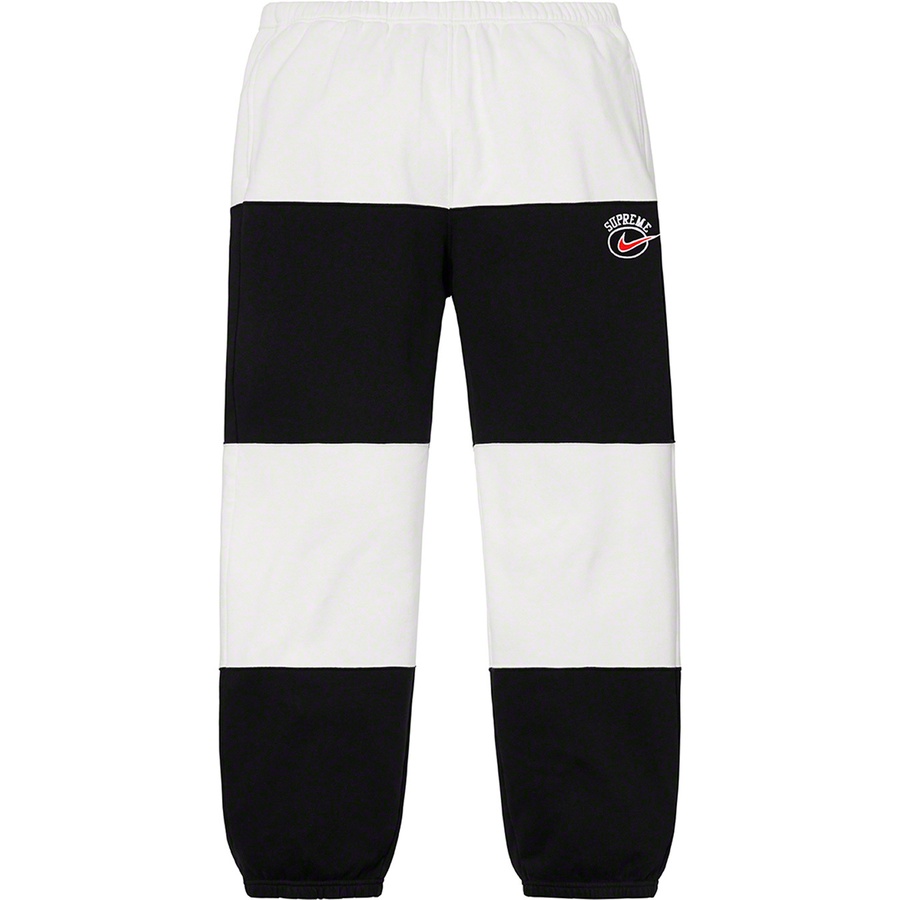 Details on Supreme Nike Stripe Sweatpant Black from spring summer
                                                    2019 (Price is $138)