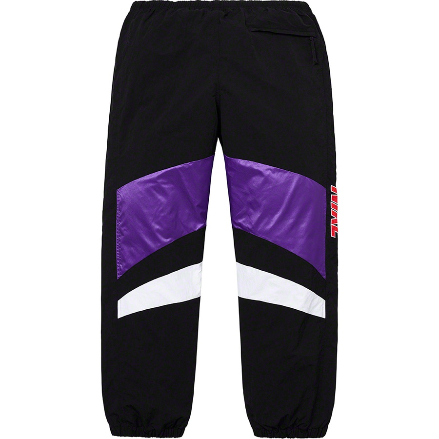 Details on Supreme Nike Warm Up Pant Purple from spring summer 2019 (Price is $138)