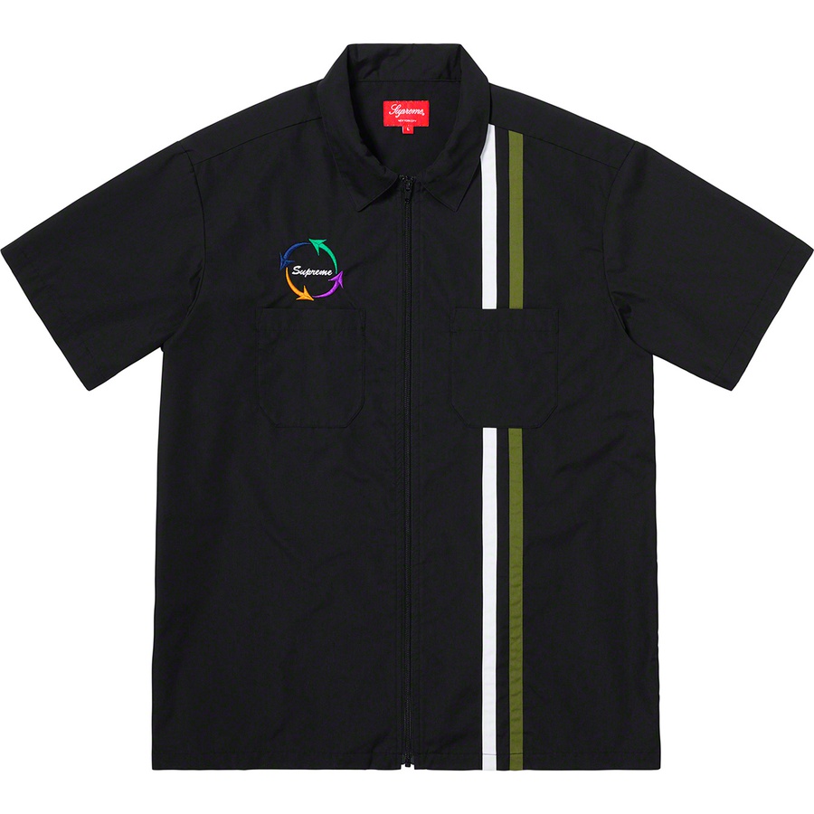 Details on Zip Up S S Work Shirt Black from spring summer 2019 (Price is $128)