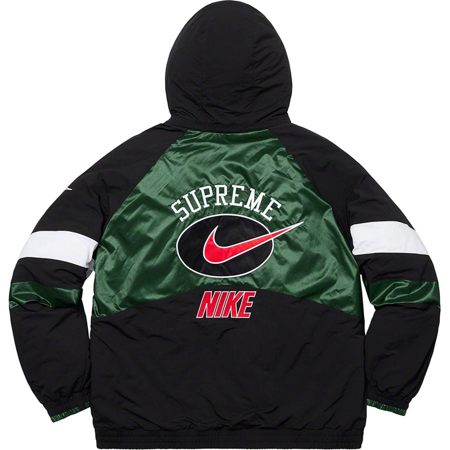 Details on Supreme Nike Hooded Sport Jacket Green from spring summer
                                                    2019 (Price is $248)