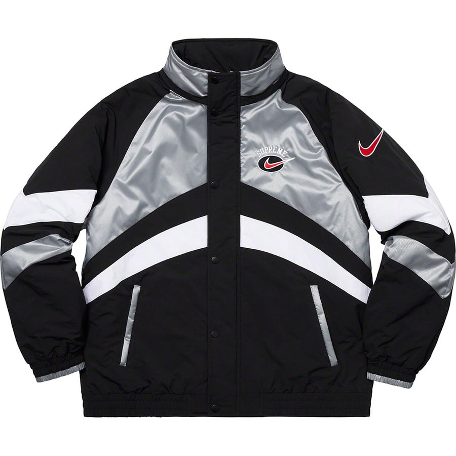 Details on Supreme Nike Hooded Sport Jacket Silver from spring summer 2019 (Price is $248)