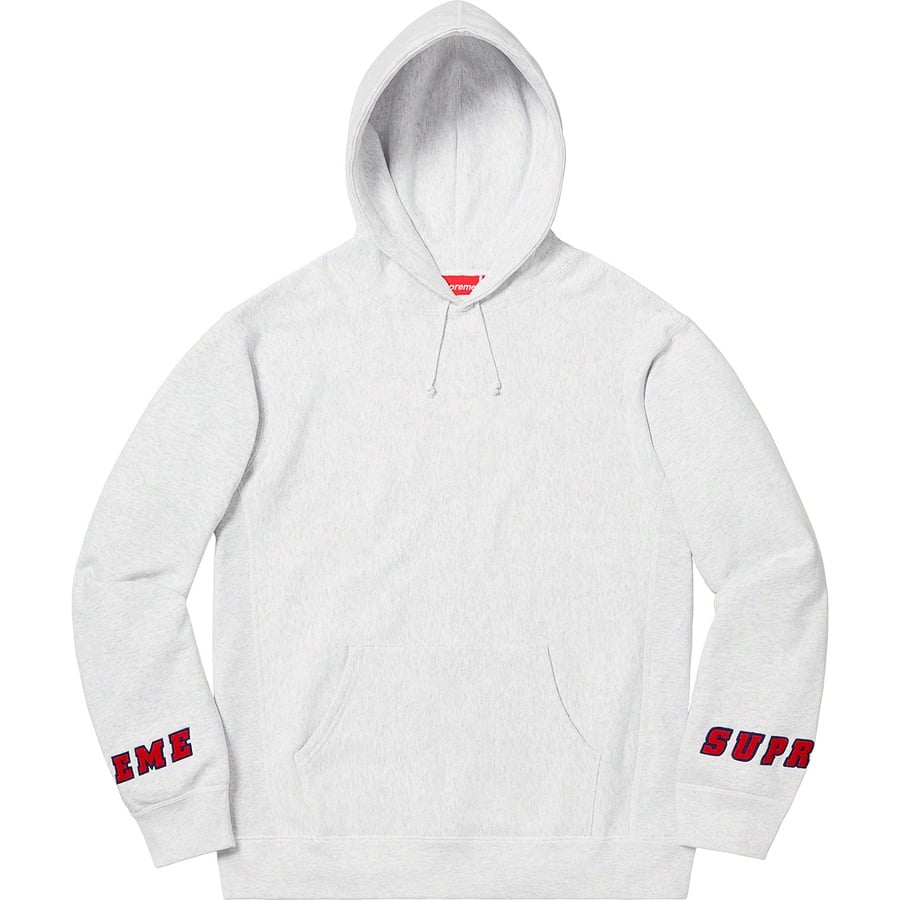 Supreme Wrist Logo Hooded Sweatshirt (SS19) - Ash Grey - $158