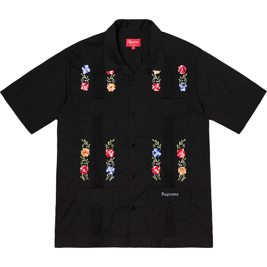 Details on Flowers Guayabera S S Shirt Black from spring summer
                                                    2019 (Price is $168)