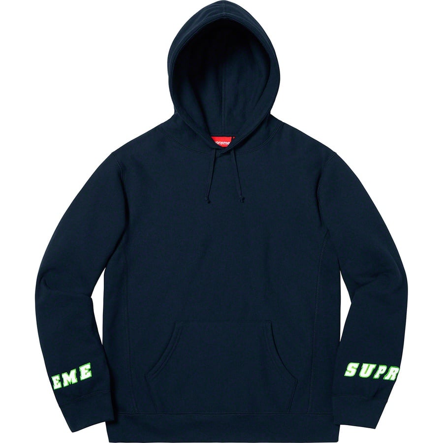 Details on Wrist Logo Hooded Sweatshirt Navy from spring summer
                                                    2019 (Price is $158)