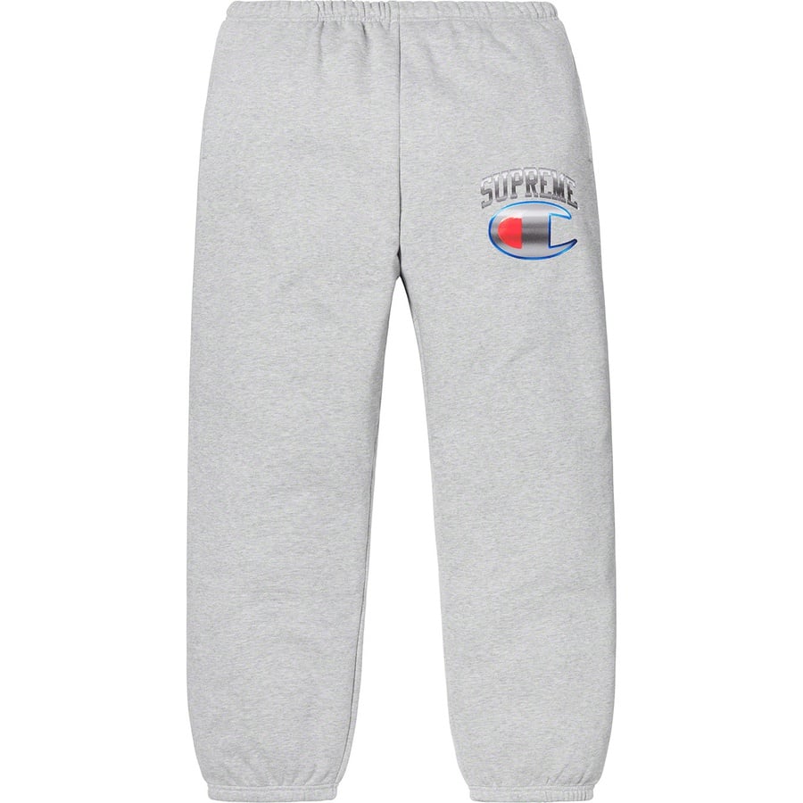 Details on Supreme Champion Chrome Sweatpant Heather Grey from spring summer
                                                    2019 (Price is $148)