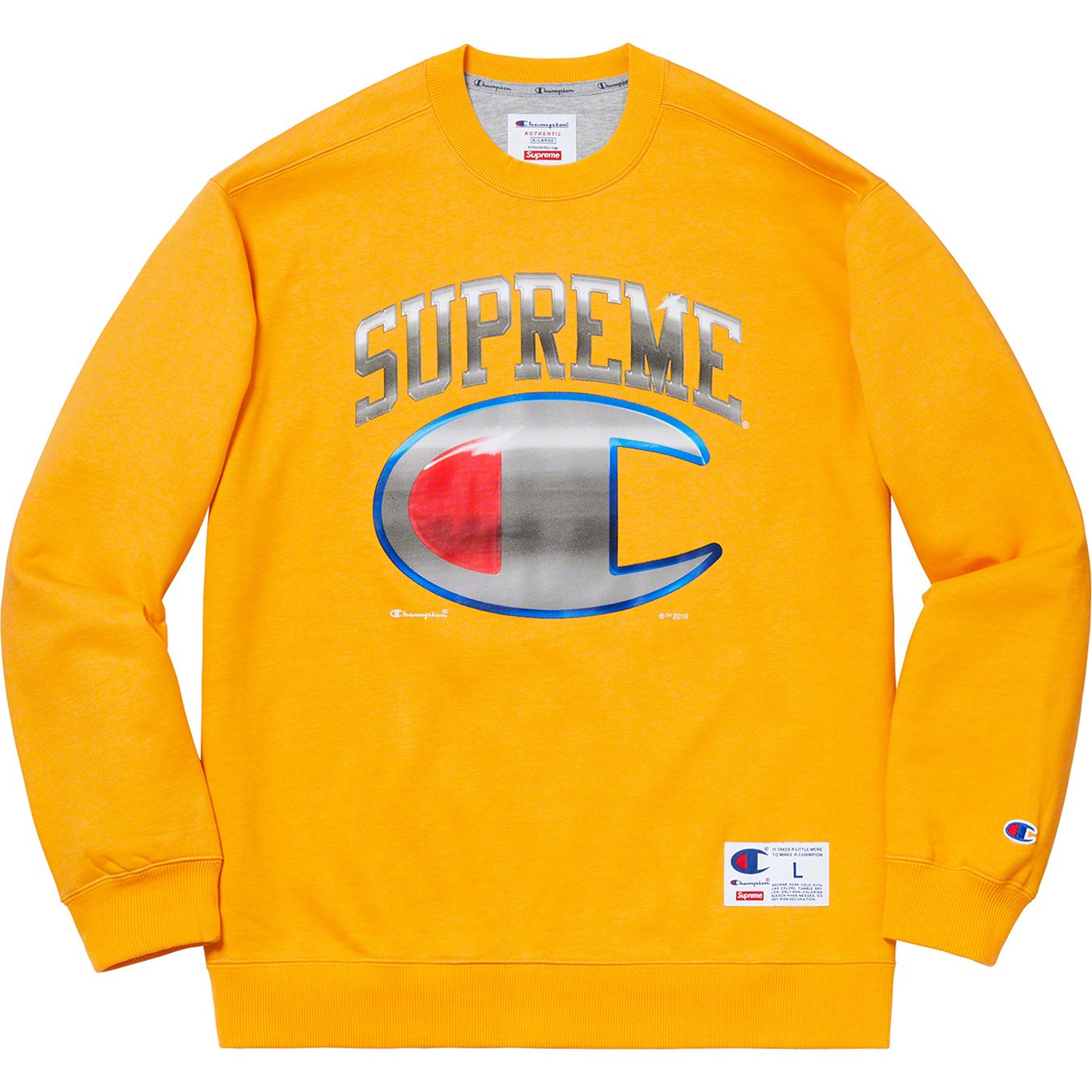 Champion Chrome Crewneck - spring summer 2019 - Supreme