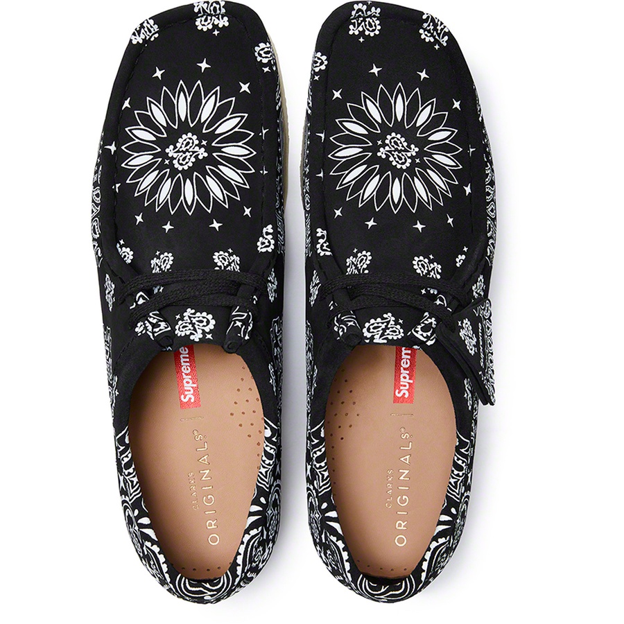 Details on Supreme Clarks Originals Bandana Wallabee Black from spring summer
                                                    2019 (Price is $198)