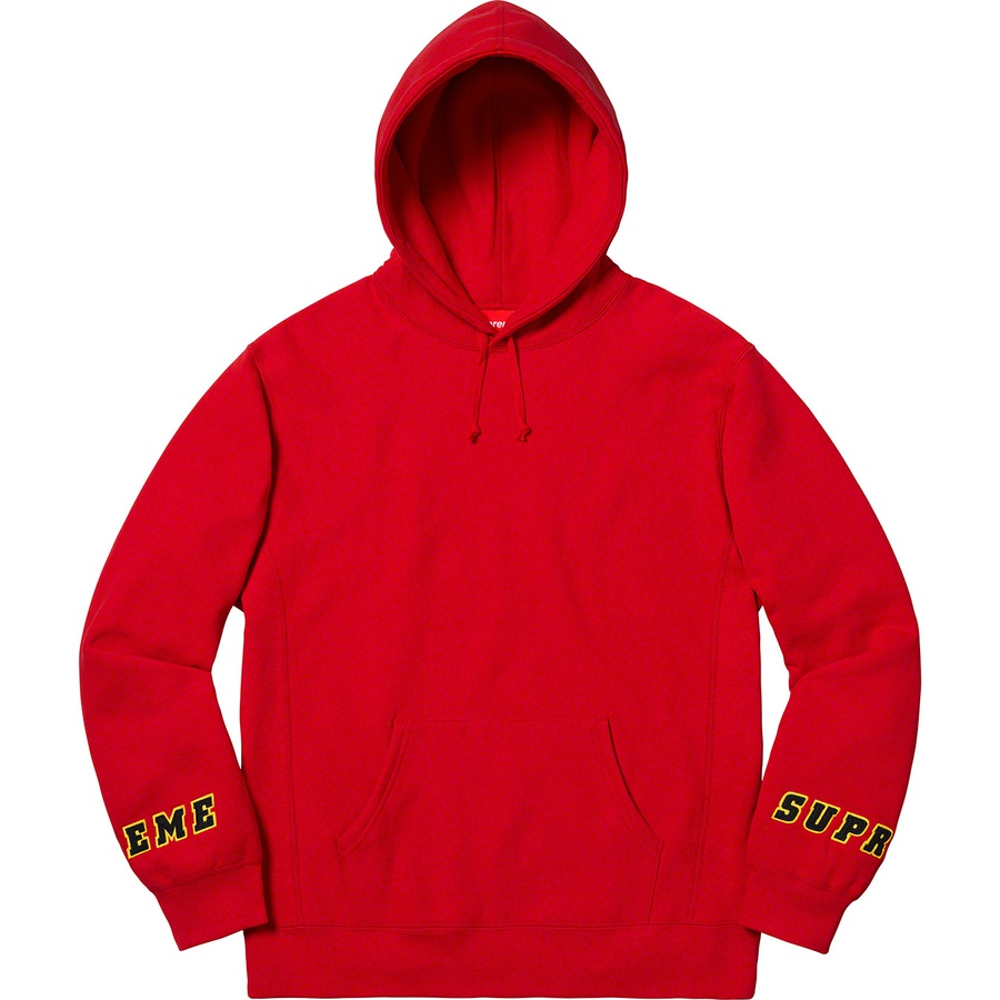 Supreme Wrist Logo Hooded Sweatshirt (SS19) - Red - $158
