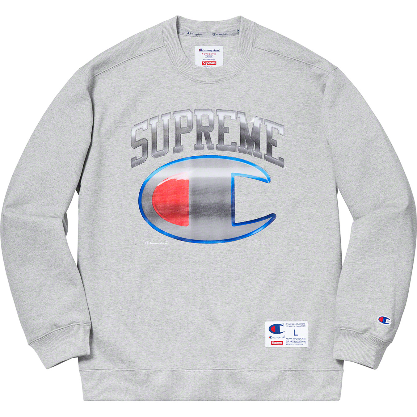 Champion Chrome Crewneck - spring summer 2019 - Supreme