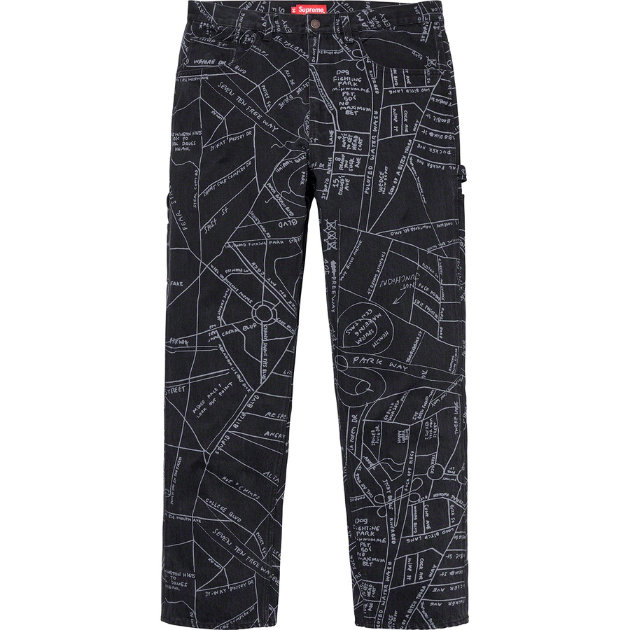 Details on Gonz Map Denim Painter Pant Washed Black from spring summer 2019 (Price is $158)