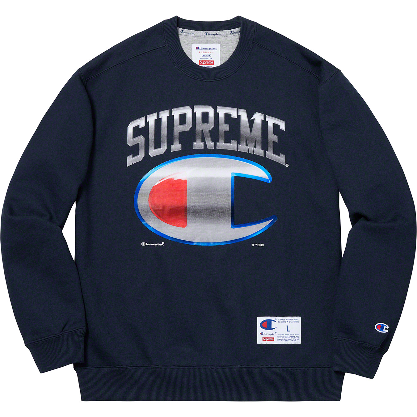 Champion Chrome Crewneck - spring summer 2019 - Supreme