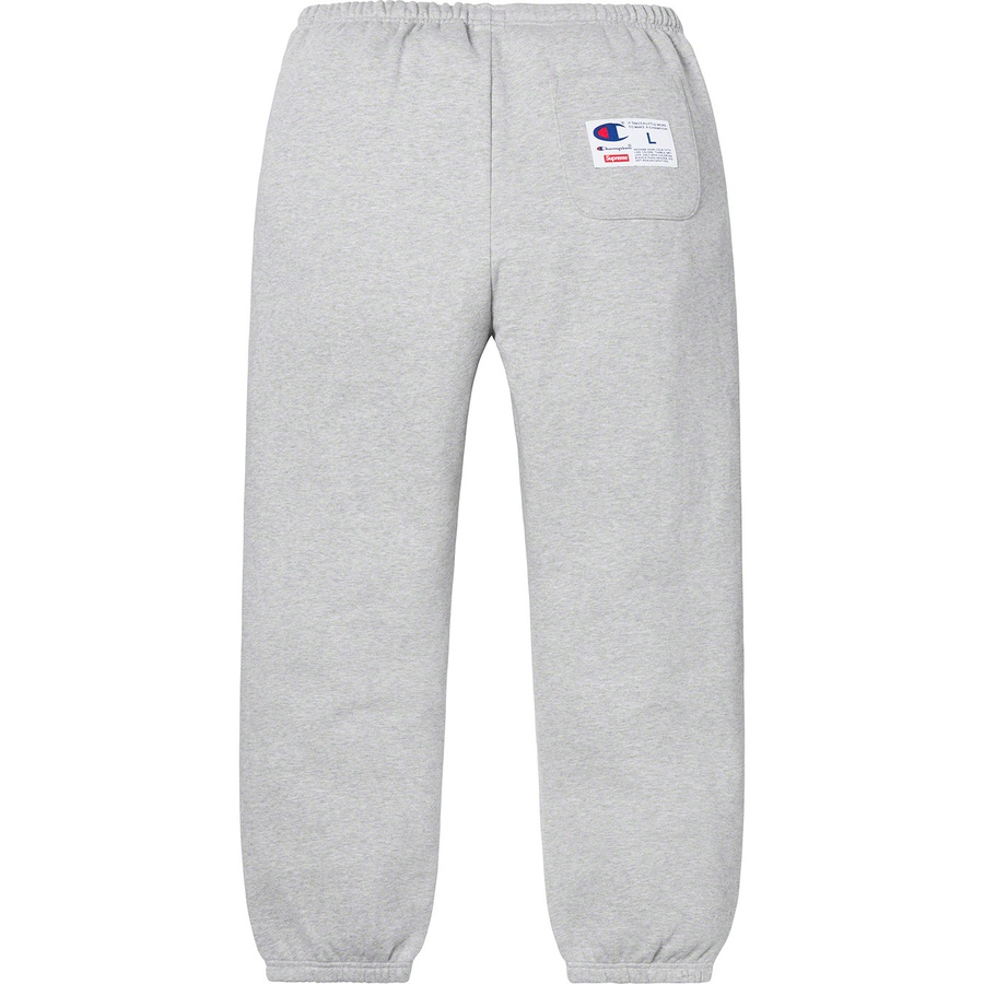 Details on Supreme Champion Chrome Sweatpant Heather Grey from spring summer
                                                    2019 (Price is $148)