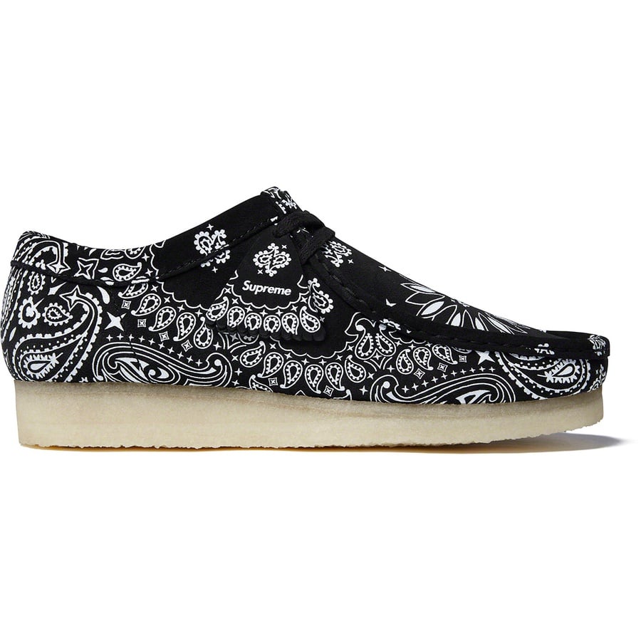 Details on Supreme Clarks Originals Bandana Wallabee Black from spring summer
                                                    2019 (Price is $198)