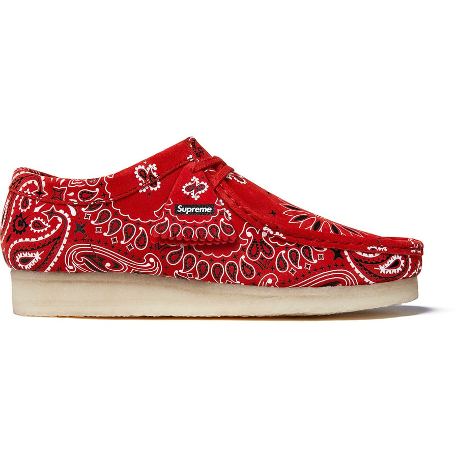 Details on Supreme Clarks Originals Bandana Wallabee Red from spring summer
                                                    2019 (Price is $198)