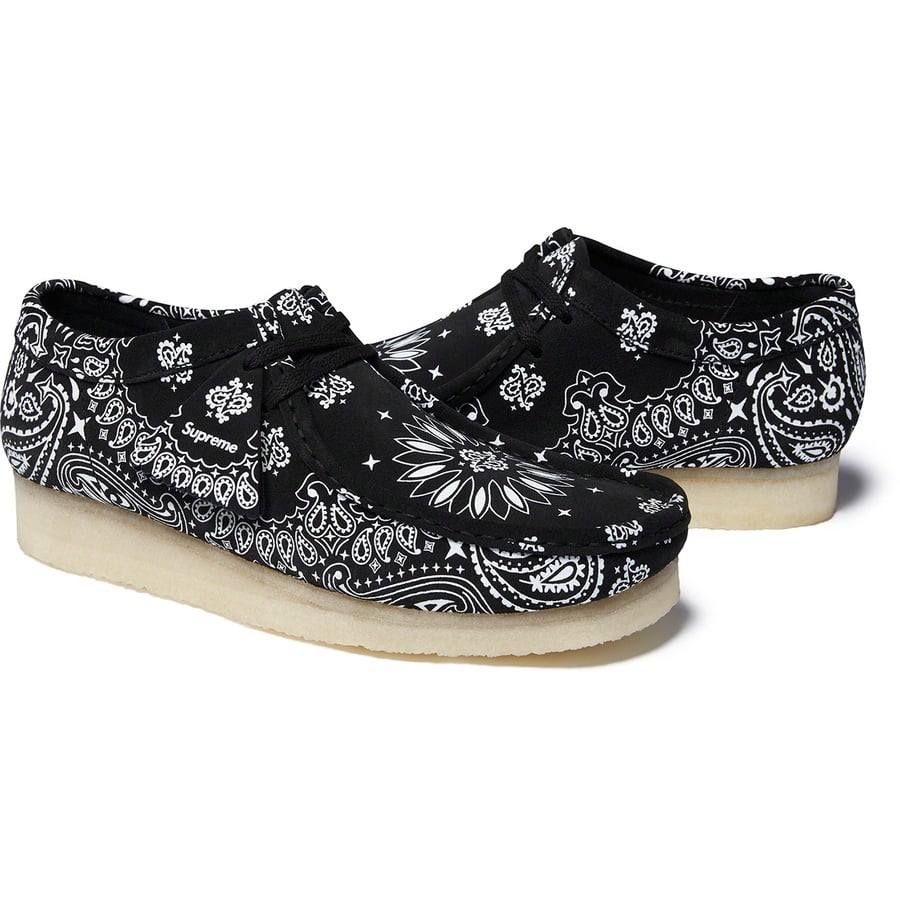 Details on Supreme Clarks Originals Bandana Wallabee Black from spring summer
                                                    2019 (Price is $198)