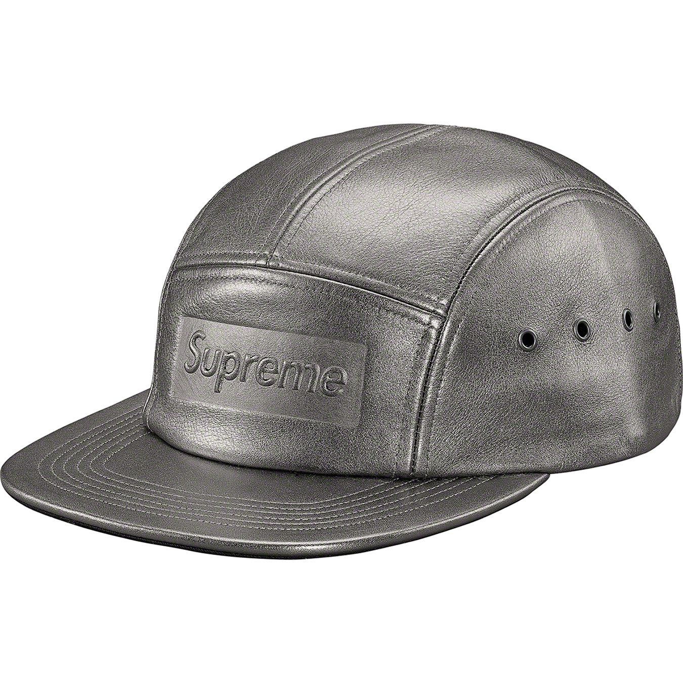 SS19 Supreme 'Pebbled Leather' Camp Cap Black — The Pop-Up📍