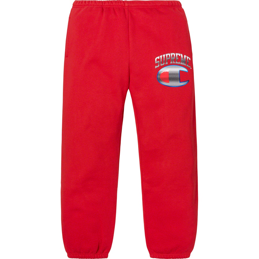 Details on Supreme Champion Chrome Sweatpant Red from spring summer
                                                    2019 (Price is $148)