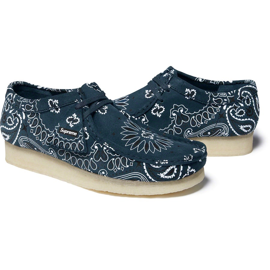 Details on Supreme Clarks Originals Bandana Wallabee Blue from spring summer
                                                    2019 (Price is $198)