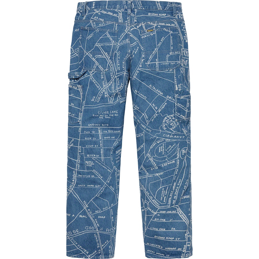 Details on Gonz Map Denim Painter Pant Washed Blue from spring summer
                                                    2019 (Price is $158)