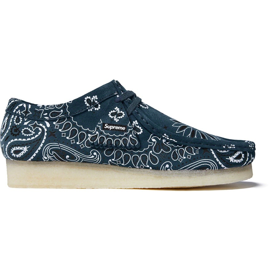 Details on Supreme Clarks Originals Bandana Wallabee Blue from spring summer
                                                    2019 (Price is $198)