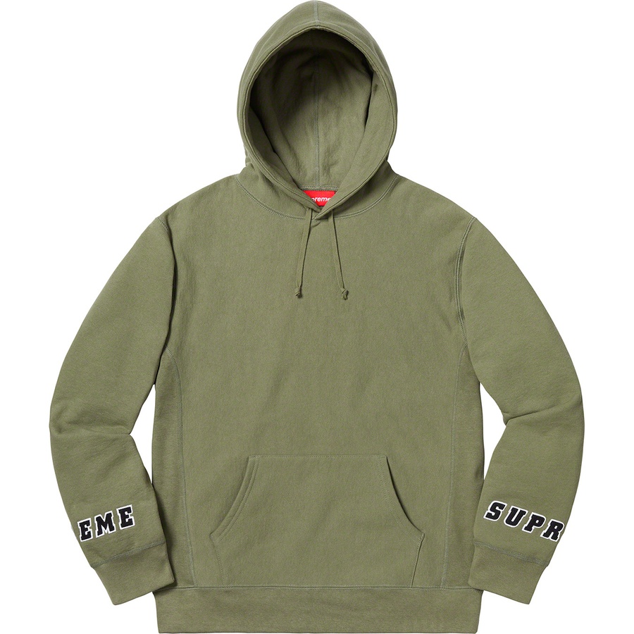 Supreme Wrist Logo Hooded Sweatshirt (SS19) - Light Olive - $158