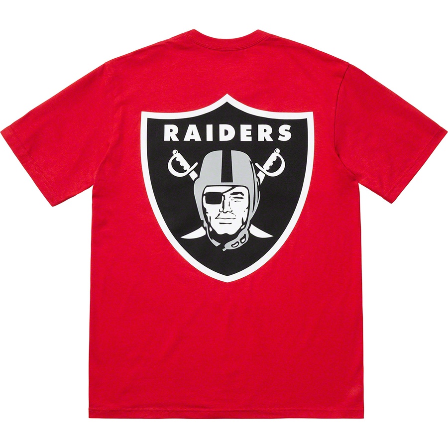 Details on Supreme NFL Raiders '47 Pocket Tee Red from spring summer 2019 (Price is $48)