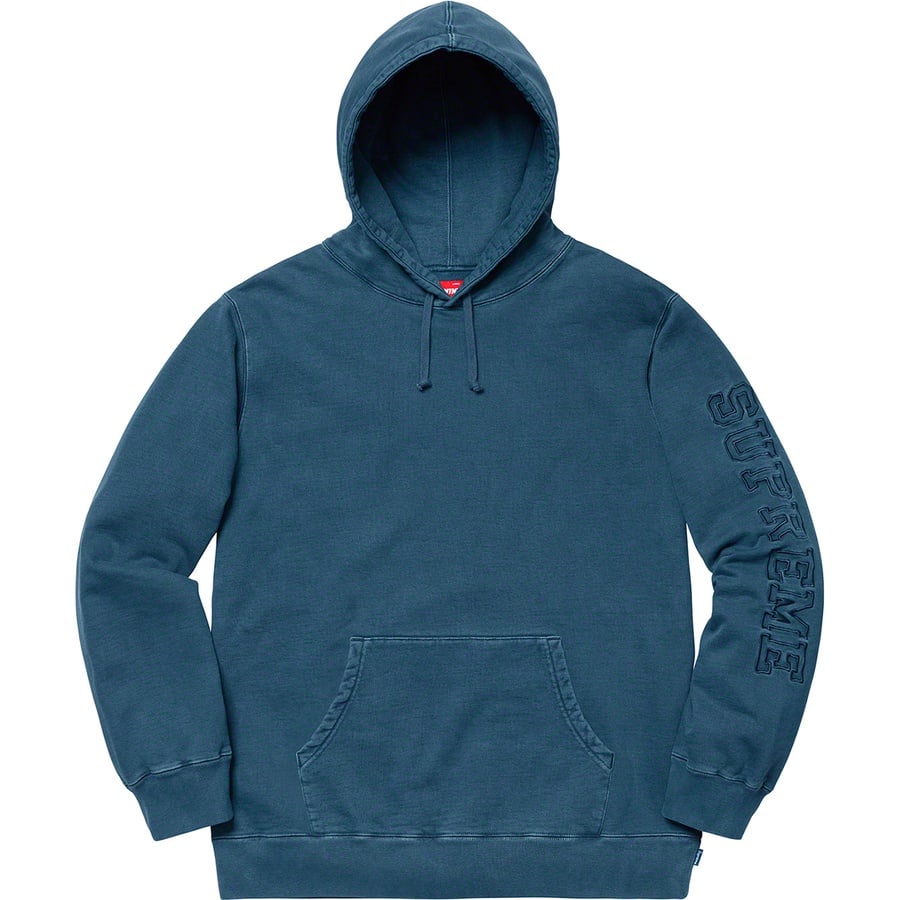 Details on Overdyed Hooded Sweatshirt Navy from spring summer 2019 (Price is $148)