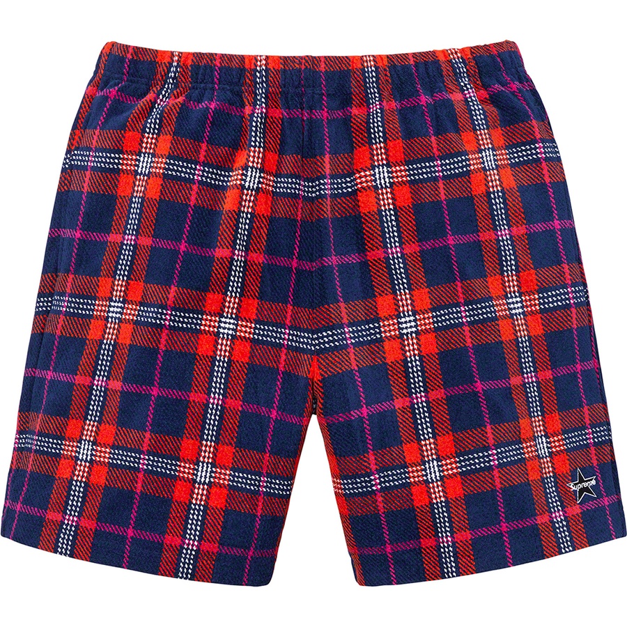 Details on Plaid Velour Short Navy from spring summer 2019 (Price is $118)