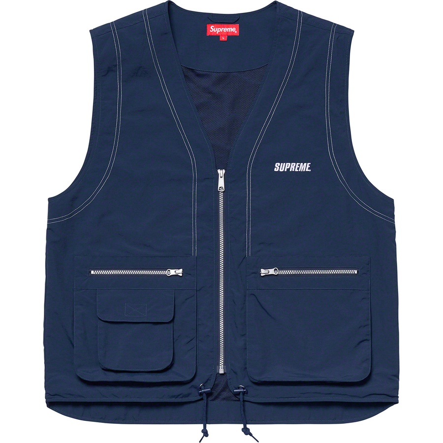 Details on Nylon Cargo Vest Dark Blue from spring summer 2019 (Price is $138)