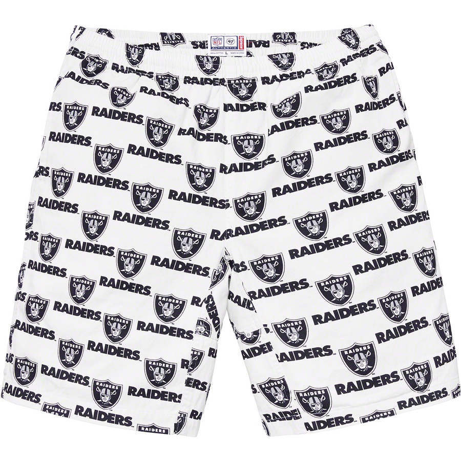 Details on Supreme NFL Raiders '47 Twill Short White from spring summer
                                                    2019 (Price is $118)