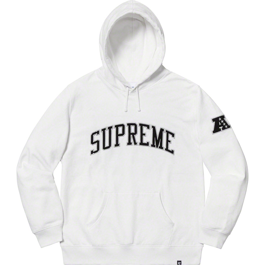 Details on Supreme NFL Raiders '47 Hooded Sweatshirt White from spring summer
                                                    2019 (Price is $148)