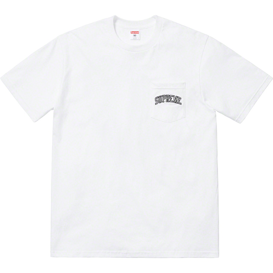 Details on Supreme NFL Raiders '47 Pocket Tee White from spring summer 2019 (Price is $48)