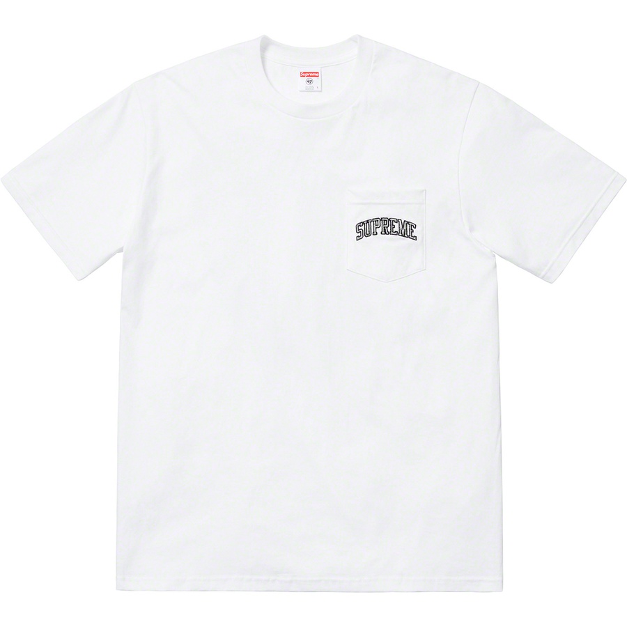 Details on Supreme NFL Raiders '47 Pocket Tee White from spring summer
                                                    2019 (Price is $48)