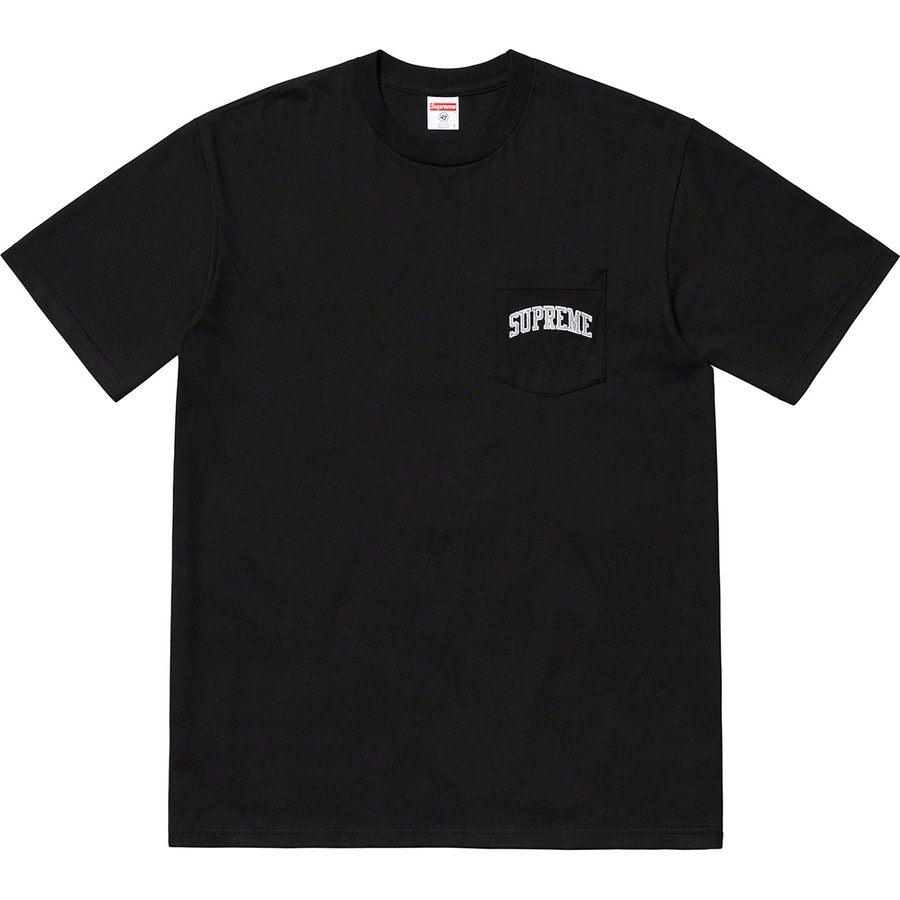 Details on Supreme NFL Raiders '47 Pocket Tee Black from spring summer 2019 (Price is $48)