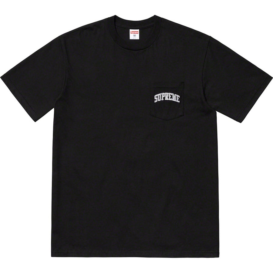 Details on Supreme NFL Raiders '47 Pocket Tee Black from spring summer
                                                    2019 (Price is $48)