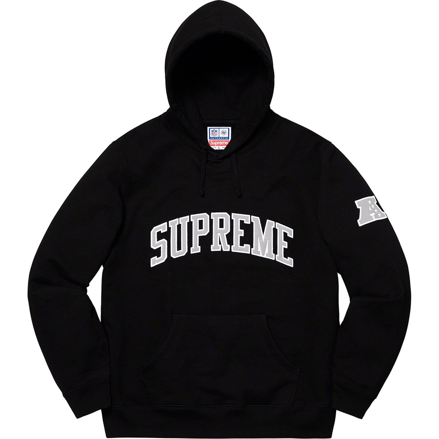 Details on Supreme NFL Raiders '47 Hooded Sweatshirt Black from spring summer
                                                    2019 (Price is $148)