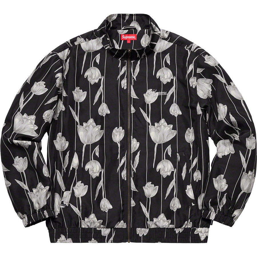 Details on Floral Silk Track Jacket Black from spring summer
                                                    2019 (Price is $228)