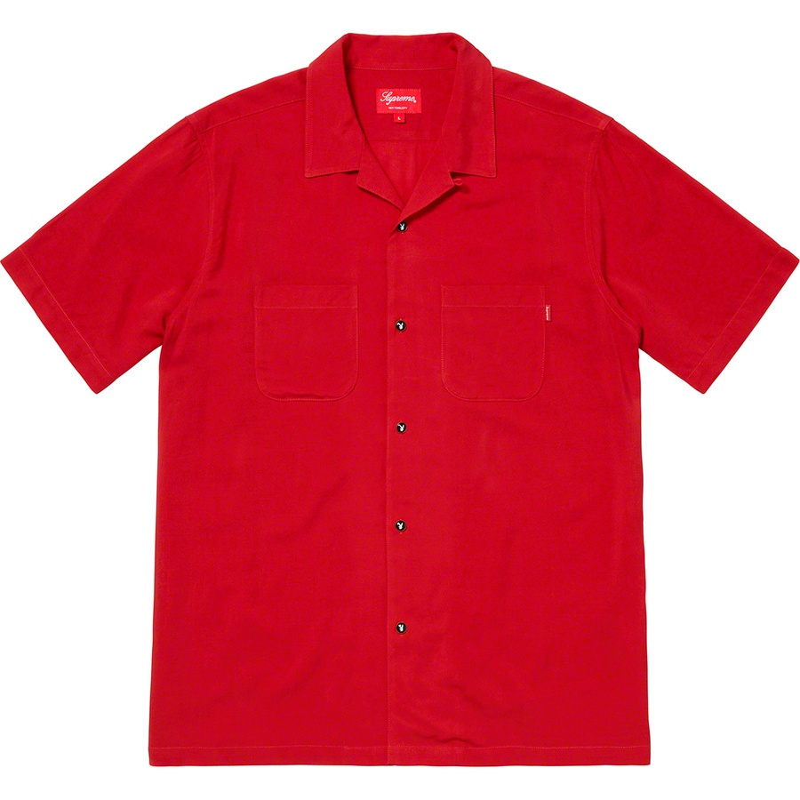 Details on Supreme Playboy© Rayon S S Shirt Red from spring summer 2019 (Price is $148)